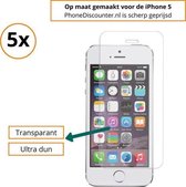 Fooniq Screenprotector 5x - Premium Kwaliteit - Geschikt Voor Apple iPhone 5/5S/5C/SE 2016