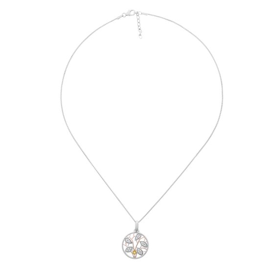 Orphelia Argent 925 ZH-7090/1 Pendentif Rose / Citrine Blanche