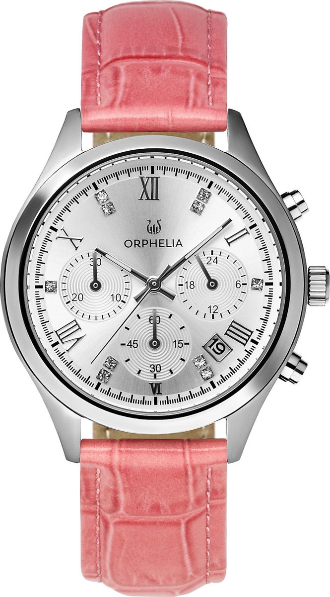 Orphelia Regal OR31801 Horloge - Leer - Roze - Ø 38 mm