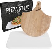 Gadgy Pizzasteen met Pizzaschep – Cordieriet voor Knapperige Pizzabodem – Pizzasteen