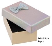 Dielay - Giftbox voor Sieraden - Sieradendoosje - Set van 24 Stuks - 5x8x2,5 cm - Zilverkleurig