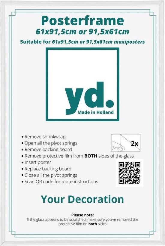 Cadre d'affiche Your Decoration - 61x91,5cm - Wit - Plastique