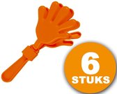 Oranje Feestartikel | 6 stuks Oranje Handjesklapper | Nederlands Elftal EK/WK Voetbal | Oranje Versiering Versierpakket Nederlands Elftal Oranjepakket