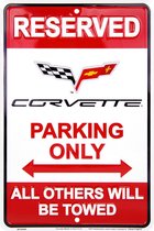 Corvette Parking only wandbord - 20 x 30 cm Reliëf