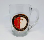 Creative Wonderers - Handbeschilderd theeglas - Feyenoord logo