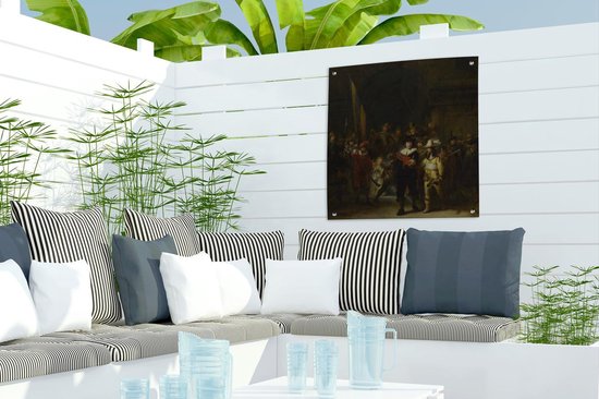 Affiche de jardin - La Nachtwacht - Peinture de Rembrandt van Rijn - 50x50 cm