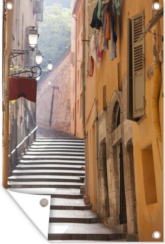 Tuinposter - Historische straten met treden van een trap de Franse stad Nice