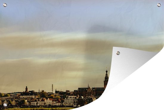 Muurdecoratie Skyline - Nijmegen - Nederland - 180x120 cm - Tuinposter - Tuindoek - Buitenposter