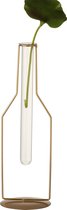 J-Line Vaasje 1 Tube Fles Metaal/Glas Goud Large Set van 3 stuks