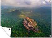 Muurdecoratie buiten Uitzicht over de Sigiriya rots in Sri Lanka - 160x120 cm - Tuindoek - Buitenposter