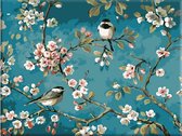 Paint By Number - Schilderen Op Nummer Volwassenen - Vogels & Bloemen - zonder Frame - 40x50 cm
