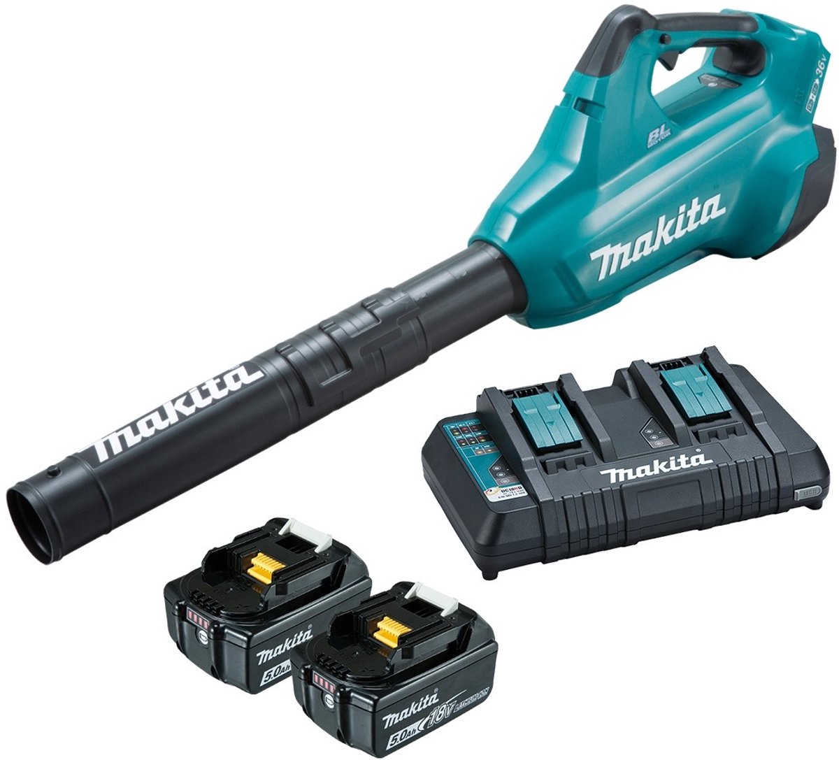 Makita - DUB362PT2 - 36V (2x 18V) Li-Ion accu bladblazer set (2x 50Ah accu) - 200km/h