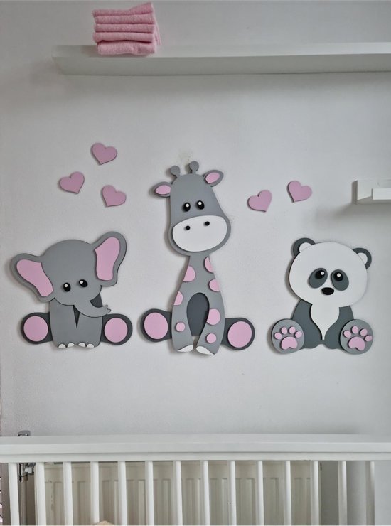Houten wanddecoratie dieren met naam baby/kinderkamer [Muur decoratie slaapkamer]... |