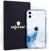 SafeCase® iPhone 11 Hoesje - marmeren decoratie blauw