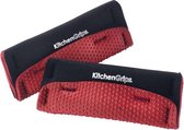 KitchenGrips - FLXAprene pannenlap - pannenhouder - neopreen - set 2 stuks - zwart/rood
