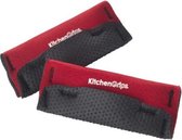 KitchenGrips - FLXAprene pannenlap - pannenhouder - neopreen - 2 stuks - rood/zwart