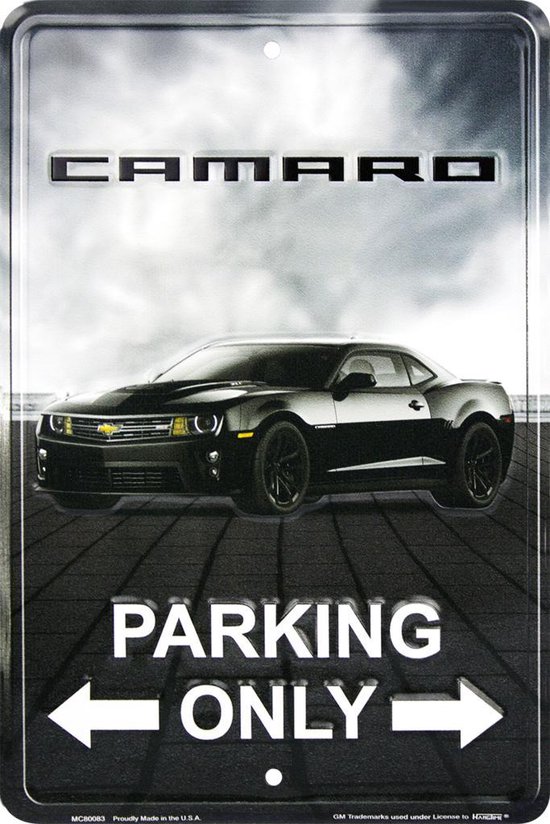 Camaro Parking only wandbord - 20 x 30 cm Reliëf