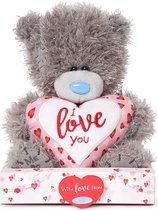 Knuffel - Beer - I love you - Hart met hartjes - 16cm