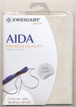 Creme met Gouden Glitter Voorgesneden Aida 14 count - 5.4 kruisjes per cm Zweigart