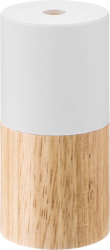Home Sweet Home - E27 fItting - Wit - 5/5/10.5cm - Cilinder - voor E27 lamphouder gemaakt van hout/metaal - geschikt voor E27 lichtbron - ENEC gekeurd - maak je eigen unieke lamp!