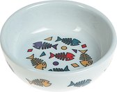 Kattenvoerbak Color Fish - Wit - 13 x 13 x 4 cm