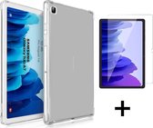 Samsung Galaxy Tab A7 (2020) 10.4 inch Hoesje Transparant & Glazen Screenprotector - Anti Shock Siliconen Back Cover