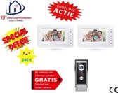 Home-Locking videofoon met 2 binnen panelen.DT-2214-1-2