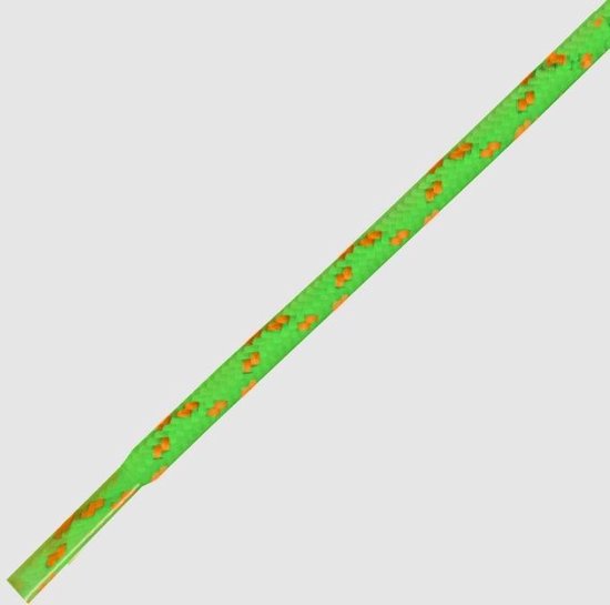Mr. Lacy - Hikies Energy Bright - Schoenveters - Rond - Orange/Neon Green - Oranje - Groen - Waterafstotend - Lengte 115 cm - Dikte 4 mm