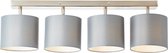 BRILLIANT lamp, Sandra spot bar 4-vlams chroom/grijs, metaal/textiel, 4x D45, E14, 40W, druppellampen (niet meegeleverd), A++
