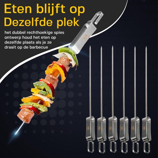 Ferodelli® - Brochettes BBQ Premium - Set de 6 - Brochettes Kebab - Best in  the Test 