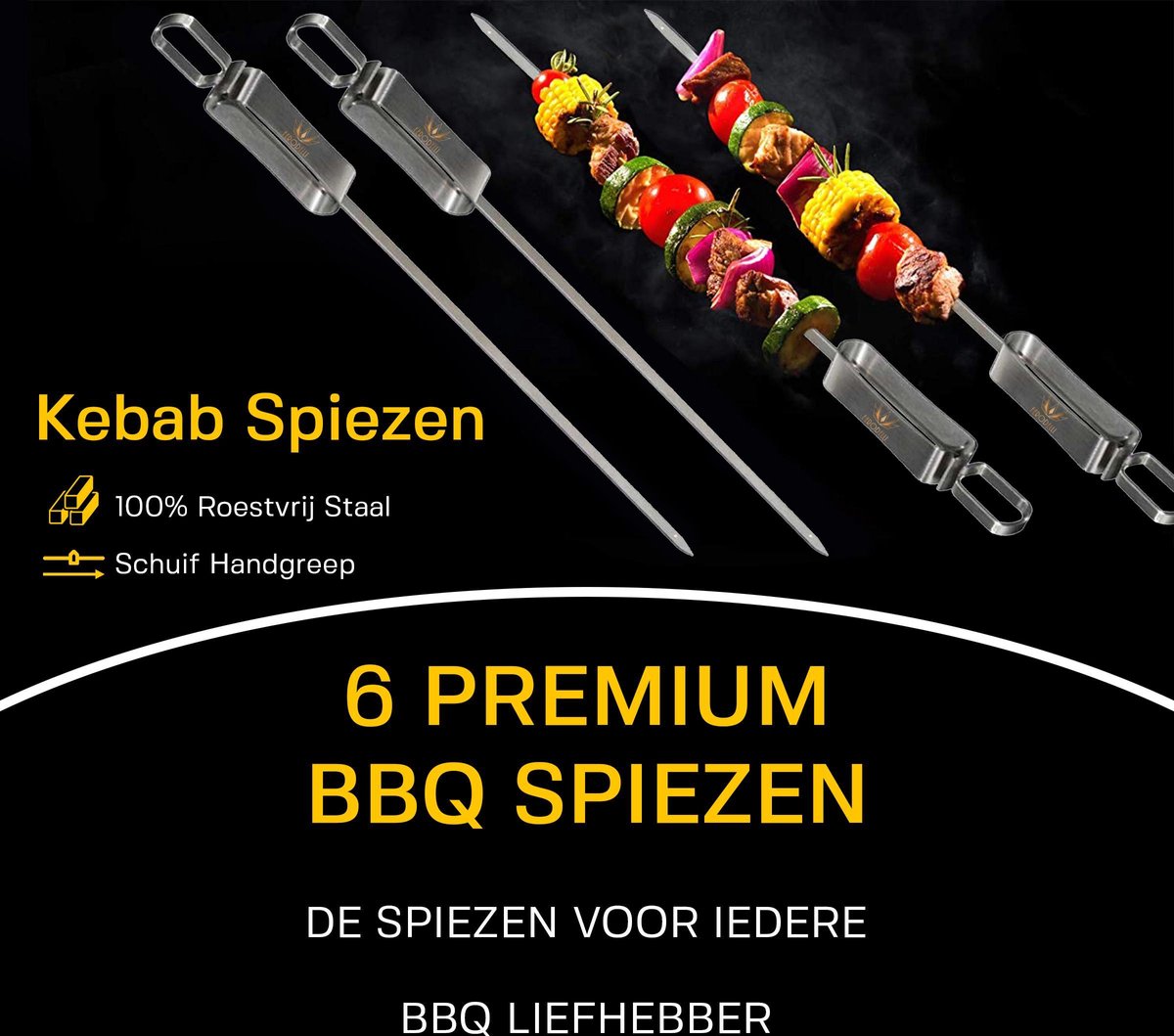 Ferodelli® - Brochettes BBQ Premium - Set de 6 - Brochettes Kebab - Best in  the Test 