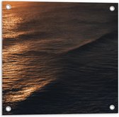 Tuinposter – Zee tijdens Zonsondergang - 50x50cm Foto op Tuinposter  (wanddecoratie voor buiten en binnen)