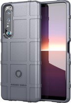 Sony Xperia 1 III Hoesje Shock Proof Rugged Shield Back Cover Grijs