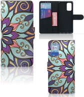 Mobiel Bookcase Samsung Galaxy A32 4G | A32 5G Enterprise Editie Smartphone Hoesje Purple Flower