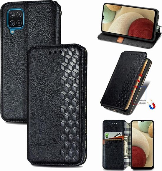 Luxe PU Lederen Wallet Case Voor Samsung Galaxy A12 - Portemonnee Book Case Flip Cover Hoesje Met Multi Stand Functie - Kaarthouder Card Case Beschermhoes Sleeve Met Pasjes Houder & Slimme Magneet Sluiting - Bookcase - Zwart Luxe PU Lederen Wallet Case Voor Samsung Galaxy A12 - Portemonnee Book Case Flip Cover Hoesje Met Multi Stand Functie - Kaarthouder Card Case Beschermhoes Sleeve Met Pasjes Houder & Slimme Magneet Sluiting - Bookcase - Zwart