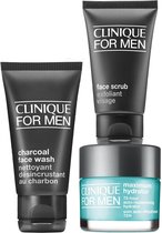 Clinique for Men Maximum Hydrator 72-Hour Box Set Moisturizing face cream for men 50 ml + Facial exfoliant 50 ml + Charcoal cleanser 50 ml