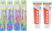 Sencefresh Tandenborstel - Soft Kids 4 stuks met 2x  elmex   tandpasta  0 tot 5  jaar