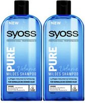 2 X Syoss Pure Volume Shampoo - Zonder siliconen, Parabenen, Kunstmatige Kleurstoffen