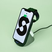 ®Seizoenstunter - 3 in 1 - Draadloze Oplader - Inclusief Qualcomm Quickcharge 3.0 adapter - Geschikt voor o.a. Apple iPhone, Samsung Galaxy, iWatch 2 / 3 / 4 / 5  + Apple Airpods  2 / Pro - Z
