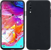 Siliconen back cover case - Geschikt voor Samsung Galaxy A70 - TPU hoesje zwart