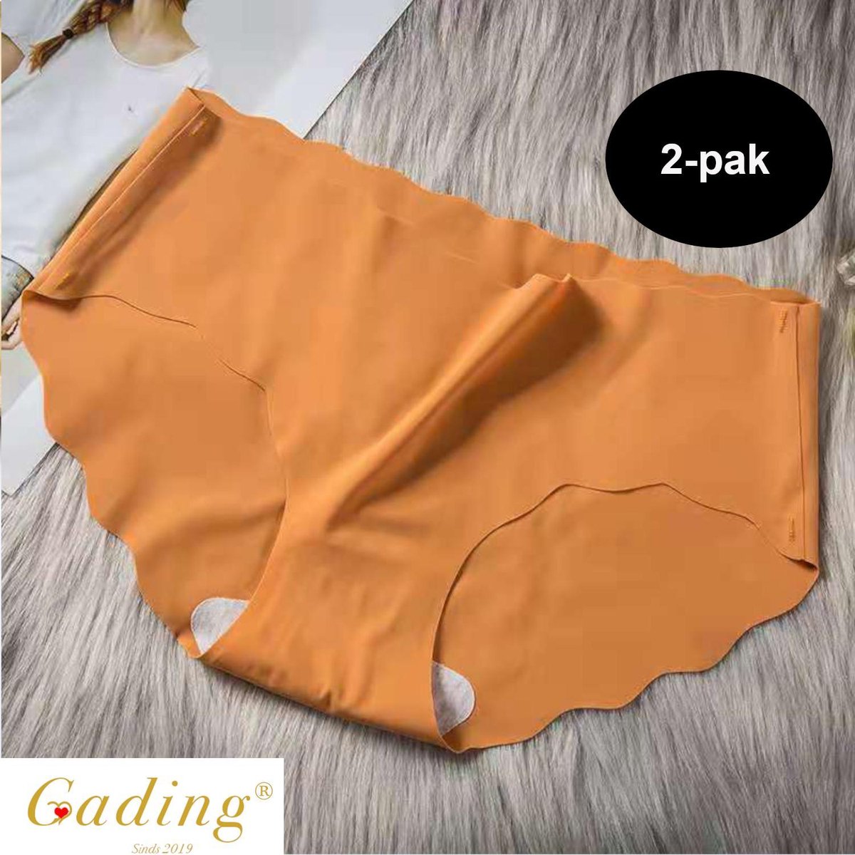 Gading® dames zomer onderbroeken 4 PACK- ijszijde damesondergoed - Oranje hipster - Maat M
