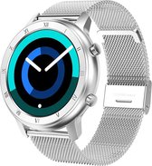 Belesy® LOVE - Smartwatch Dames - Smartwatch Heren - Horloge - Stappenteller - Full Circle – Diverse Wijzerplaten - Bloeddruk - Mutli sport - Milanees - Staal - Zilver