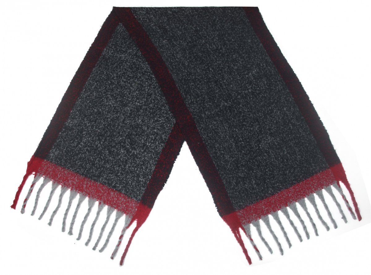 Cwi Sjaal Gemêleerd Dames 190 X 50 Cm Polyester Rood/zwart