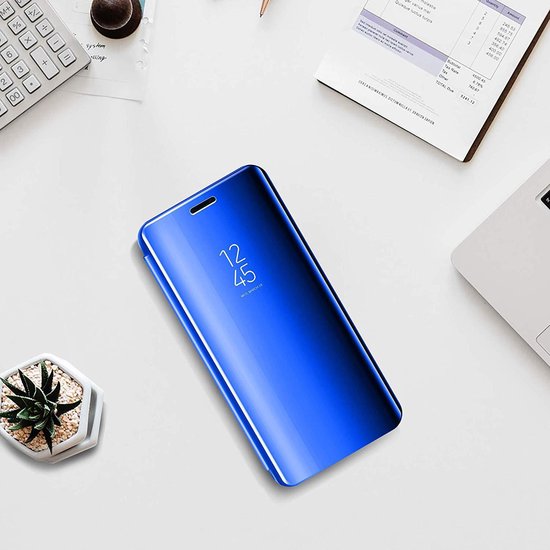 Smart Mirror Flip Phone Case pour iPhone 12 Mini Zwart