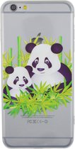 GadgetBay Doorzichtig Panda bamboe iPhone 6 Plus 6s Plus hoesje case cover