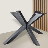 Matrix tafelpoot 85 x 140 cm - blank staal - kokermaat 6 x 6 cm | tafelpoot | spinpoot | tafelpoot | onderstel