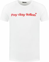 Pay day fellas t-shirts wit/rood maat S