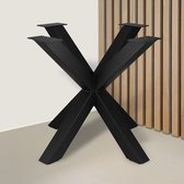 Matrix tafelpoot 85 x 85 cm - blank staal - kokermaat 8 x 8 cm | tafelpoot | spinpoot | tafelpoot | onderstel