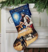 Borduurpakket Kerstsok holy night - kerststal Dimensions gold collection 70-08838