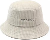 Bucket hat Coconut - Maat M/L 58/59 Corduroy Rib Herfst Hoedje Vissershoed - Wit